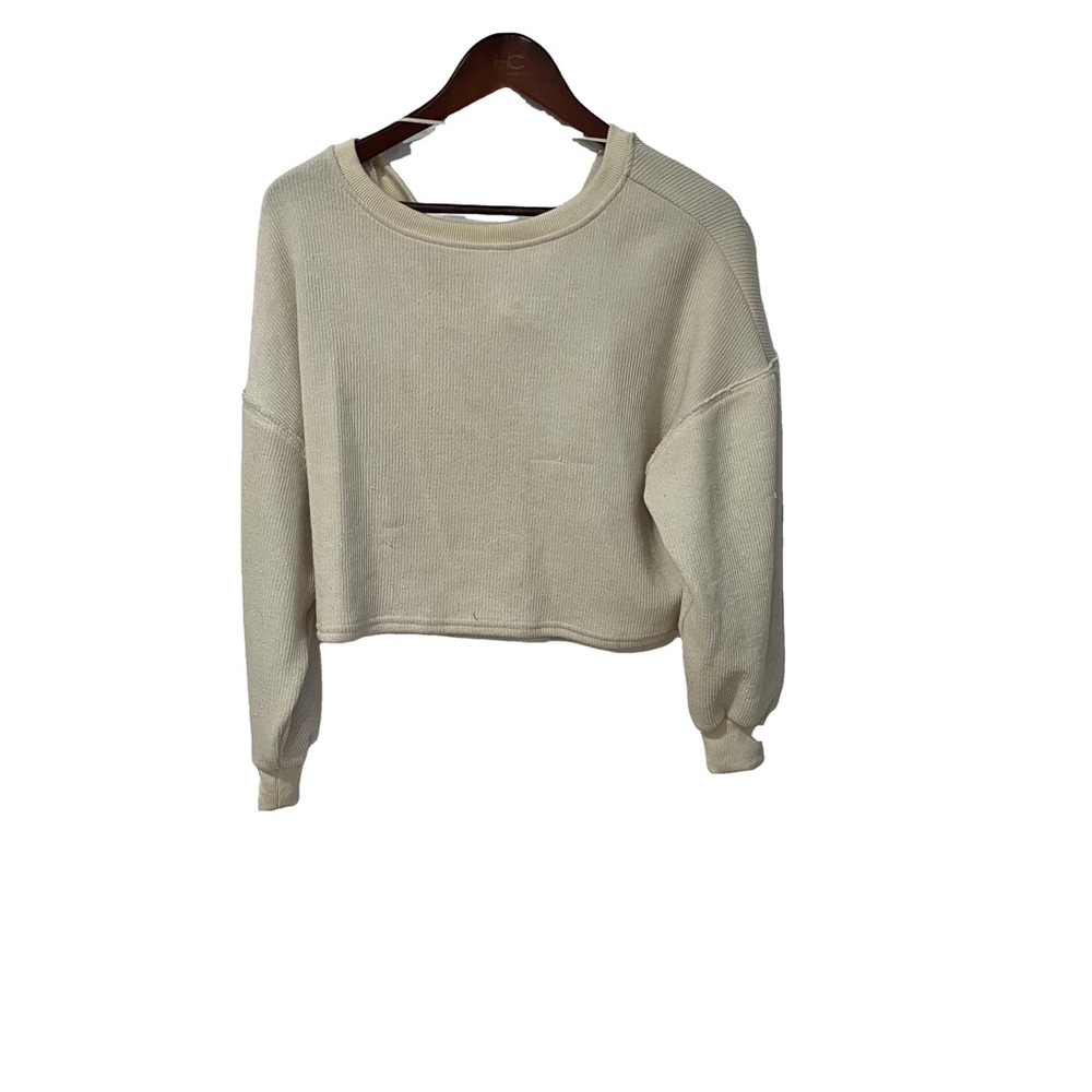 COPY - Sage the label cream color long sleeve oversize top size  XS